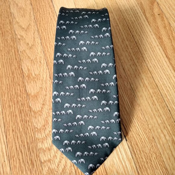 Vintage Elephant Neck Tie Jim Thompson Made in Thailand Necktie - Picture 10 of 11